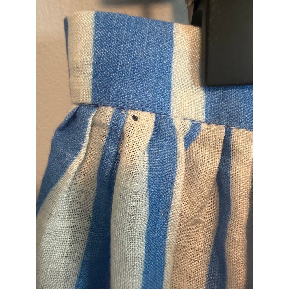Bambah Beach Blue and White Sicily Striped 100% Linen Midi Skirt sz 12 - Picture 10 of 10
